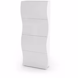SCARPIERA - Mobile multiuso a 4 ante, Portascarpe da ingresso, 100% Made in Italy, cm 71x27h162, Bianco lucido. STRUTTURA E U ...