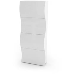 Scarpiera Adaz, Mobile multiuso a 4 ante, Portascarpe da ingresso, 100% Made in Italy, cm 71x27h162, Bianco lucido - Dmora