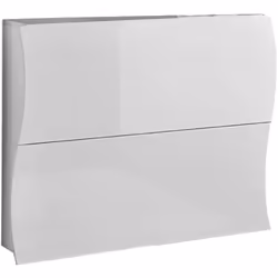 SCARPIERA - Mobile multiuso a 2 ante a ribalta, Portascarpe da ingresso, 100% Made in Italy, cm 101x27h82, Bianco lucido. STR ...