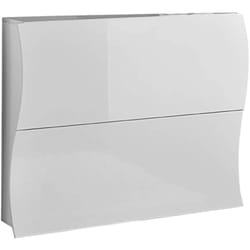 Scarpiera Ape, Mobile multiuso a 2 ante a ribalta, Portascarpe da ingresso, 100% Made in Italy, cm 101x27h82, Bianco lucido - Dmora