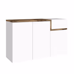 SCARPIERA - Mobile multiuso 3 ante e 1 anta a ribalta, Portascarpe da ingresso, 100% Made in Italy, cm 120x40h80, Bianco luci ...