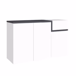 SCARPIERA - Mobile multiuso 3 ante e 1 anta a ribalta, Portascarpe da ingresso, 100% Made in Italy, cm 120x40h80, Bianco luci ...