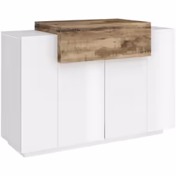 SCARPIERA - Mobile multiuso a 2 ante e 1 anta a ribalta, Portascarpe da ingresso, 100% Made in Italy, cm 120x45h86, Bianco lu ...