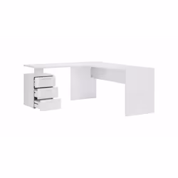 Scrivania ad Ascuby, Made in Italy, Tavolo da computer minimal, Scrittoio porta PC, cm 160x60h75, Bianco lucido - Vista aggiuntiva 4