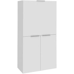 Dmora - Scrivania Atroc, Mobile multiuso con scaffali e piano da lavoro, Tavolo multiuso per ufficio, Scrivania salvaspazio multiposizione, 100% Made