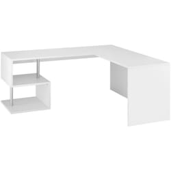 Dmora - Scrivania Giunone, Scrittoio lineare porta pc, Tavolo multiuso per ufficio, Scrivania salvaspazio, 100% Made in Italy, cm 160x60h78, Bianco