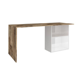 Dmora - Scrivania Antioco, Scrittoio lineare porta pc, Tavolo multiuso per ufficio, Scrivania salvaspazio, 100% Made in Italy, cm 110x50h75, Bianco