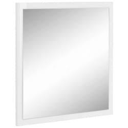 Dmora - Specchio Lelia, Specchio da bagno, 100% Made in Italy, cm 60x2h60, Bianco lucido