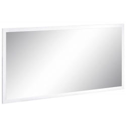 Dmora - Specchio Adelchi, Specchio da bagno, 100% Made in Italy, cm 120x2h60, Bianco lucido