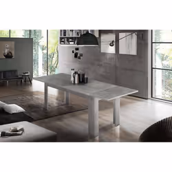 Tavolo per sala da pranzo Agenore, Made in Italy, Tavolo moderno con allunghe, Consolle allungabile, cm 160/210x90h75, Grigio ...