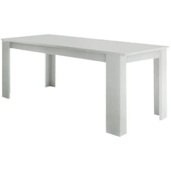 Tavolo allungabile Agenore, Consolle allungabile fino a 12 posti, Consolle estensibile 100% Made in Italy, cm 160/210x90h75, Bianco lucido Larice