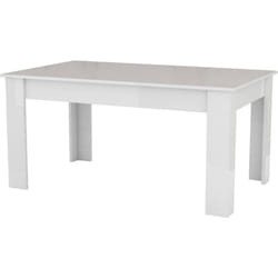 Dmora - Tavolo allungabile Dkofle, Consolle allungabile fino a 10 posti, Consolle estensibile 100% Made in Italy, cm 140/190x90h75, Bianco lucido