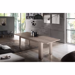Tavolo per sala da pranzo Arizon, Made in Italy, Tavolo moderno con allunghe, Consolle allungabile, cm 140/190x90h75, Olmo pe ...