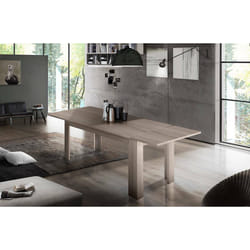 Tavolo per sala da pranzo Arizon, Made in Italy, Tavolo moderno con allunghe, Consolle allungabile, cm 140/190x90h75, Olmo perla