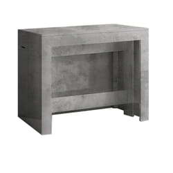 Consolle allungabile Anello, Consolle allungabile fino a 12 posti, Tavolo con portallunghe, 100% Made in Italy, cm 51/300x90h77, Marmo grigio - Dmora