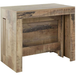 Dmora - Consolle allungabile Anello, Consolle allungabile fino a 12 posti, Tavolo con portallunghe, 100% Made in Italy, cm 51/300x90h77, Acero