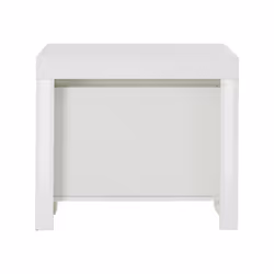 Tavolo da pranzo Anello, Made in Italy, Consolle allungabile fino a 12 posti, con portallunghe, cm 51/300x90h77 Bianco lucido
