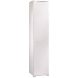 Armadio multiuso Aloise, Mobile lineare a 1 Anta battenti e 4 ripiani regolabili, Mobile a colonna per bagno, 100% Made in Italy, 45x45h195 cm,