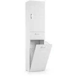 ARMADIO MULTIUSO 2 ANTE - Mobile lavanderia lineare a 2 Ante, Colona da bagno con cestello portabiancheria, 100% Made in Ital ...