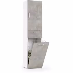 ARMADIO MULTIUSO 2 ANTE - Mobile lavanderia lineare a 2 Ante, Colona da bagno con cestello portabiancheria, 100% Made in Ital ...