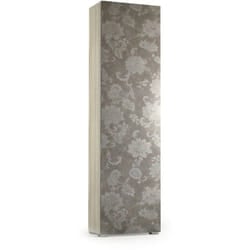 Armadio multiuso Abuela, Mobile lineare a 1 Anta e 7 ripiani, Colonna da ingresso o bagno, Scarpiera moderna, 100% Made in Italy, 50x30h182 cm, Olmo