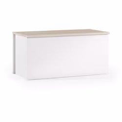 BAULE - Capiente box contenitore multiuso, Cassapanca moderna, 100% Made in Italy, 90x45h45 cm, Bianco e Rovere. STRUTTURA E  ...