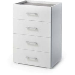 Cassettiera Avim, Settimanale a 4 cassetti per camera da letto, Mobiletto multiuso da ufficio o studio, 50x41h87 cm, Bianco e Cemento - Dmora