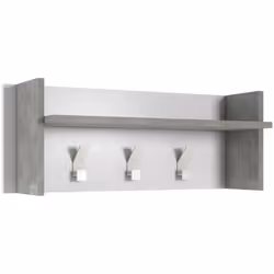 MOBILE DA INGRESSO - Mobile appendiabiti con 3 ganci, Mensola portaoggetti da ingresso, 100% Made in Italy, 90x29h34 cm, Bian ...