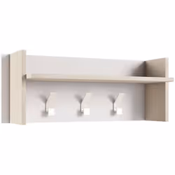 MOBILE DA INGRESSO - Mobile appendiabiti con 3 ganci, Mensola portaoggetti da ingresso, 100% Made in Italy, 90x29h34 cm, Bian ...