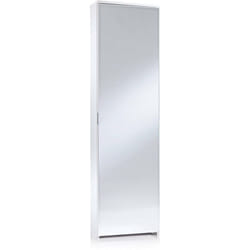 Scarpiera Amonature, Mobile multiuso da ingresso con anta a specchio , Armadio moderno portascarpe a 5 ripiani, 100% Made in Italy, 50x18h178 cm,