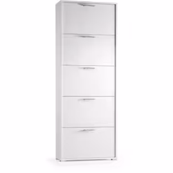 SCARPIERA - Mobile multiuso da ingresso con 5 ante a ribalta, Armadietto portascarpe moderno, 100% Made in Italy, 67x18h184 c ...