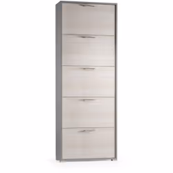 SCARPIERA - Mobile multiuso da ingresso con 5 ante a ribalta, Armadietto portascarpe moderno, 100% Made in Italy, 67x18h184 c ...