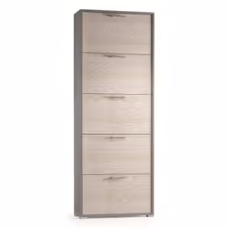 SCARPIERA - Mobile multiuso da ingresso con 5 ante a ribalta, Armadietto portascarpe a doppia profondità, 100% Made in Italy, ...