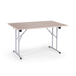 Tavolo pieghevole Aliena, Tavolo da campeggio con gambe pieghevoli in metallo, Tavolo da pranzo moderno multiuso, 100% Made in Italy, 125x75h80 cm,