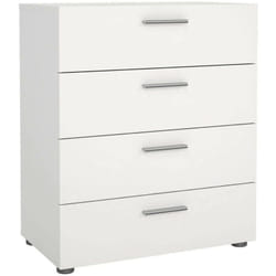 Cassettiera Aramis, Settimino multiuso, Comò camera da letto, Mobile con cassetti, 70x40 h82 cm, Bianco - Dmora