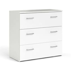 Cassettiera Adal, Settimino multiuso, Comò camera da letto, Mobile con cassetti, 74x36 h70 cm, Bianco - Dmora