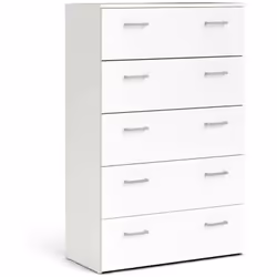 CASSETTIERA - Settimino multiuso, Comò camera da letto, Mobile con cassetti, 74x36 h114 cm, Bianco. STRUTTURA E UTILIZZO - Mo ...