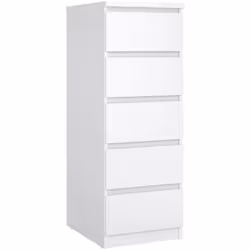CASSETTIERA - Settimino multiuso, Comò camera da letto, Mobile con cassetti, 50x40 h111 cm, Bianco lucido. STRUTTURA E UTILIZ ...