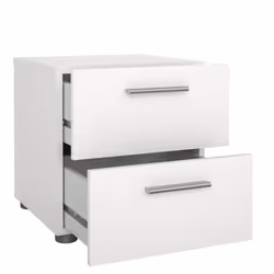 Comodino a due cassetti con Apolla, colore bianco, cm 40 x 42 x 40 - Vista aggiuntiva 4