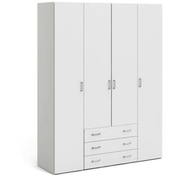 Guardaroba grande Amoruccio, Mobile camera da letto, Cabina armadio portabiti, Armadio appendiabiti, 154x50 h200 cm, Bianco - Dmora