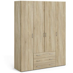Guardaroba grande Amoruccio, Mobile camera da letto, Cabina armadio portabiti, Armadio appendiabiti, 154x50 h200 cm, Quercia - Dmora