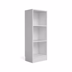 Libreria a tre Alcesti, colore bianco, cm 40 x 107 x 26