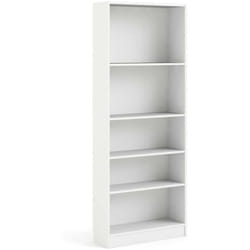 Libreria Abelarda, Scaffale da ufficio, Mobile portalibri, Biblioteca, 79x27 h203 cm, Bianco - Dmora