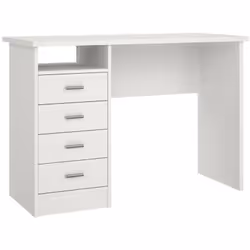 SCRIVANIA - Scrittoio multiuso, Tavolo per ufficio porta PC, Piano di lavoro, 110x45 h76 cm, Bianco. STRUTTURA E UTILIZZO - S ...