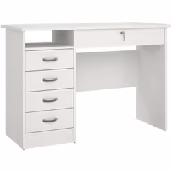 SCRIVANIA - Scrittoio multiuso, Tavolo per ufficio porta PC, Piano di lavoro, 109x48 h75 cm, Bianco. STRUTTURA E UTILIZZO - S ...