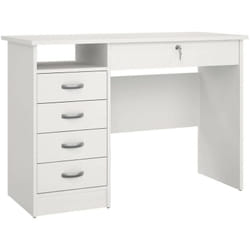 Dmora - Scrivania Amor, Scrittoio multiuso, Tavolo per ufficio porta pc, Piano di lavoro, 109x48 h75 cm, Bianco