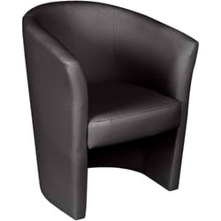 Dmora - Poltrona Ago, Poltrona da salotto, Seduta imbottita, Sedia con braccioli in ecopelle, 64x63h76 cm, Nero