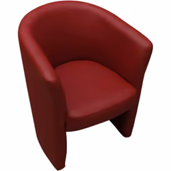 POLTRONA - Poltrona da salotto, Seduta imbottita, Sedia con braccioli in ecopelle, 65x60h78 cm, Rosso. STRUTTURA E UTILIZZO - ...