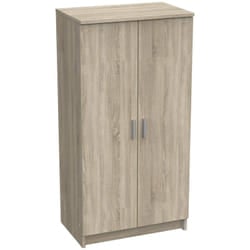 Dmora - Armadio multiuso 2 ante Abram, Mobile multifunzionale, Mobiletto scarpiera, Guardaroba porta scarpe, 55x35 h108 cm, Rovere