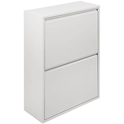 Pattumiera AnuKhatun, Cestino portarifiuti, Bidone per raccolta differenziata, Mobile per spazzatura, 60x25 h93 cm, Bianco - Dmora